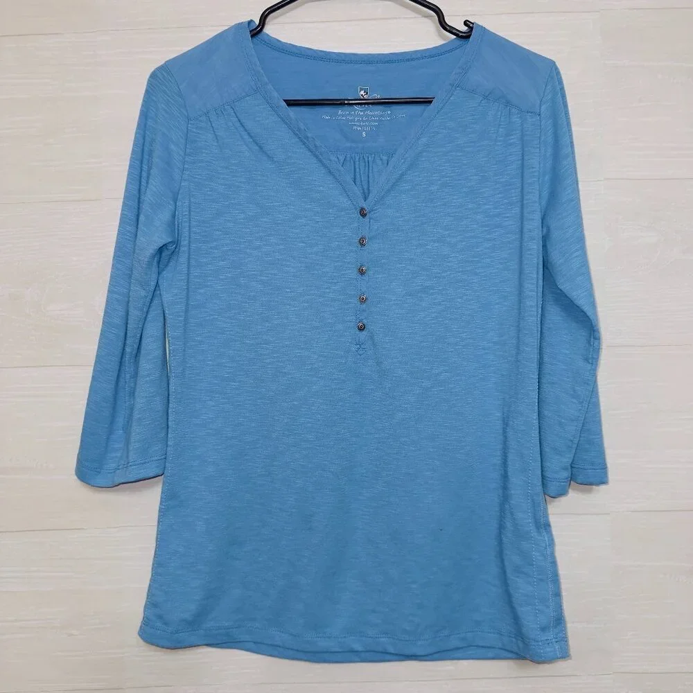 Kuhl Women's Size Small Shasta Henley Button Tab Lightweight 3/4 Sleeve Top - Picture 2 of 9